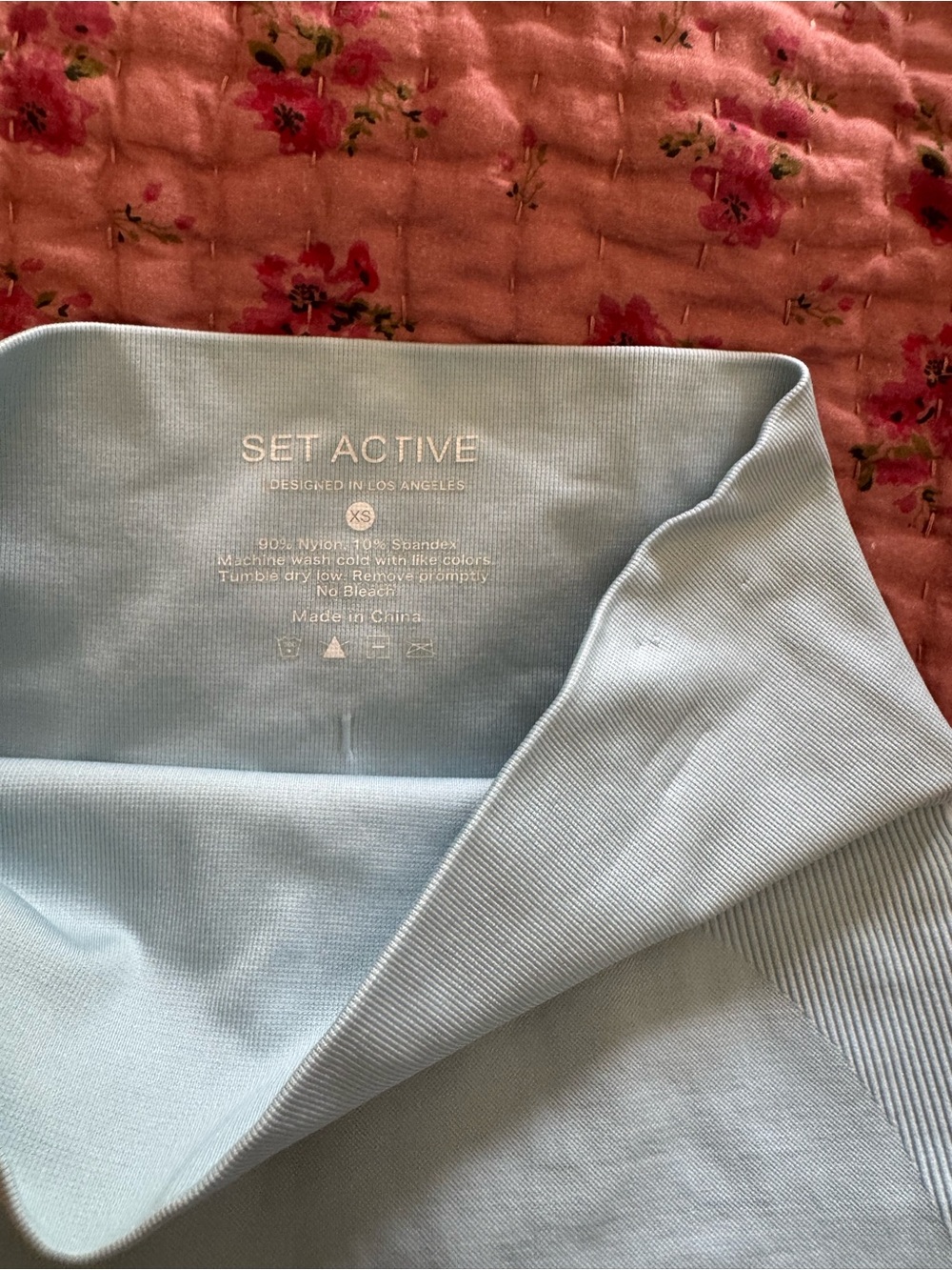 SET ACTIVE Women's Light Blue Seamless Activewear shorts Sz XS